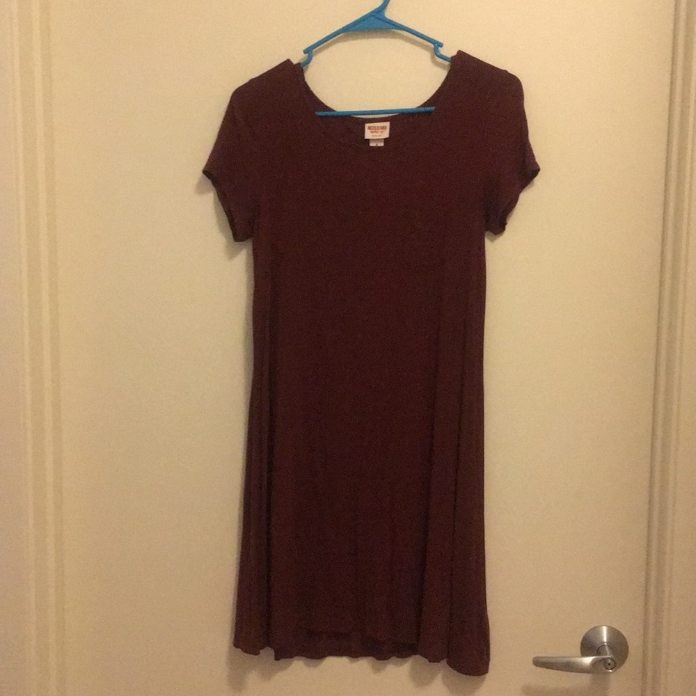 Maroon T-shirt Dress